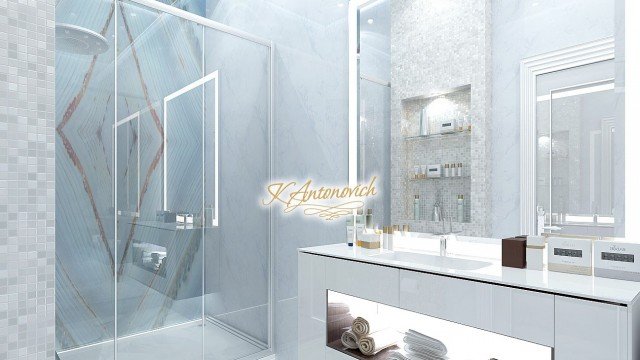 Чистый элегантный дизайн ванной комнаты