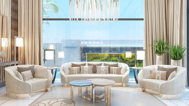 Glorious Living Room Design in Dubai