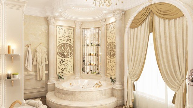 تصميم الحمام الكلاسيكي