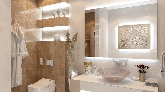 التصميم الداخلي الفاخر للحمام في دبي