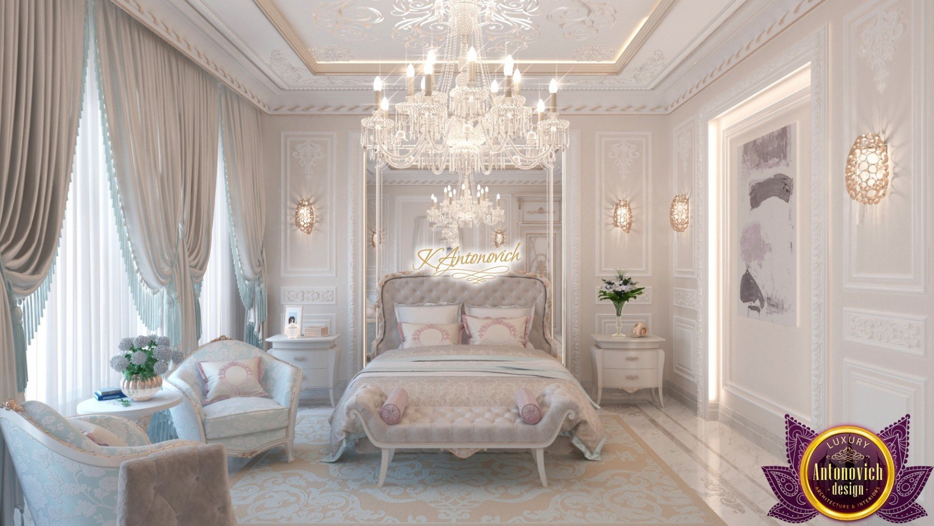 Дизайн роскошной спальни в Пакистане