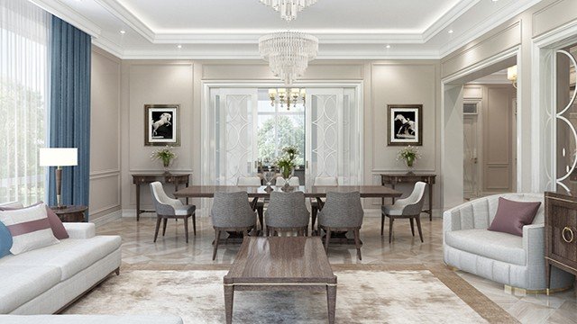 Dining room interior design in Elegant Style