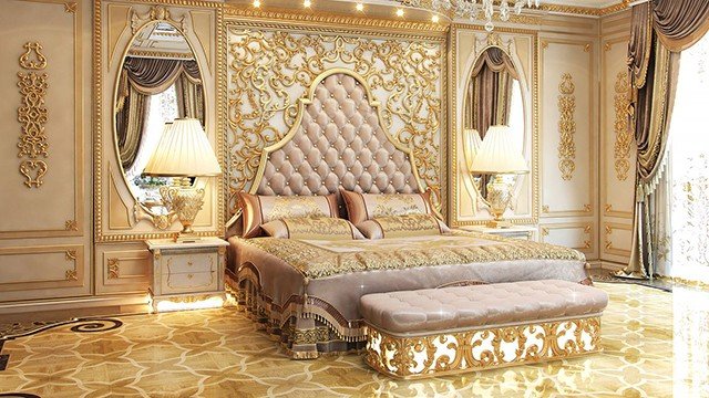 غرفة نوم رئيسية التصميم الداخلي في دولة الإمارات العربية المتحدة