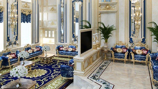 أفضل تصميم لغرفة المعيشة نيجيريا - علي الطراز الملكي