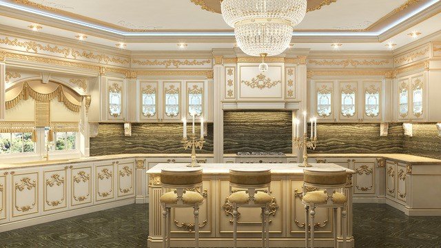 Элегантная кухонная отделка в Дубае