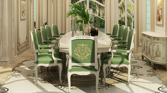 Роскошный дизайн столовой в Бахрейне