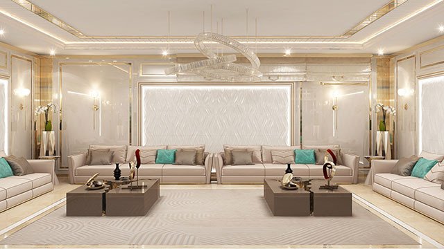 Contemporary comfort in living room interior