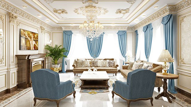 Luxury villa sitting room interior