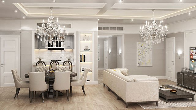 Дизайн интерьера квартиры с открытым пространством в Дубае - Квартира в центре города