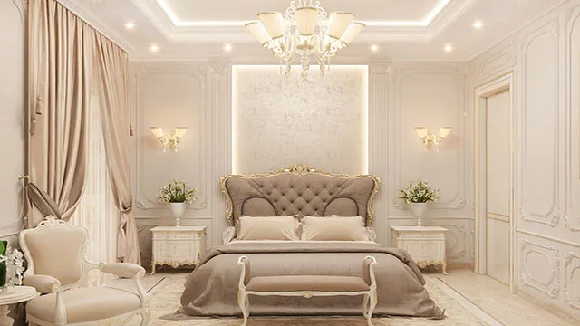 Luxury bedroom interior decoration