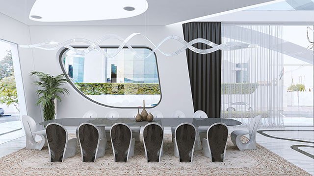Modern dining space interior