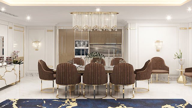 Luxury villa dining room