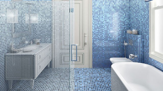 Best sea mosaic bathroom interior