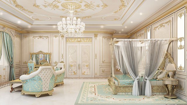 New stylish luxury bedroom interior