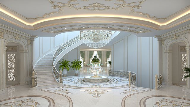 Luxuriously designed villa interior
