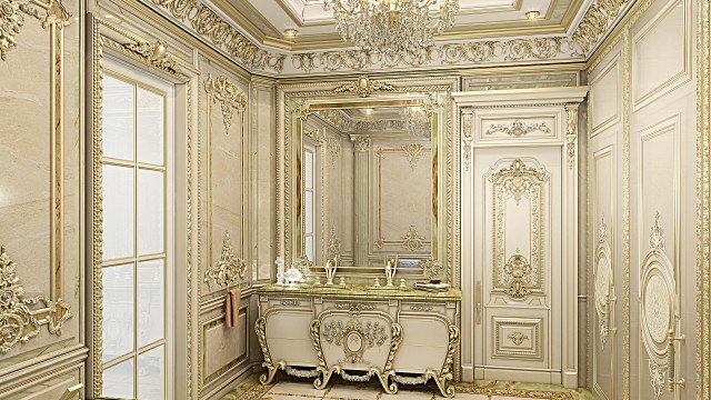 Elegant Classic Style Bathroom Interior Design