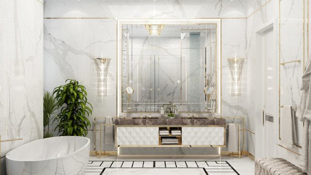 Элегантный дизайн ванной комнаты в Дубае