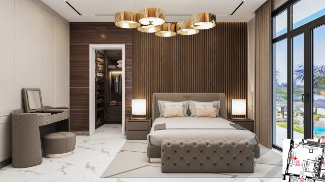 Стильная идея дизайна спальни