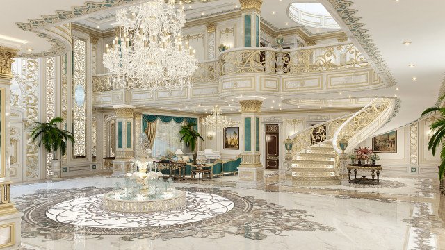 Королевский дизайн интерьера виллы в ОАЭ