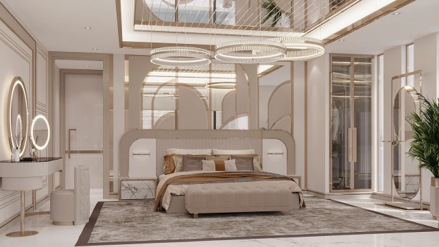 Изысканный дизайн спальни в Дубае - апартаменты Atlants