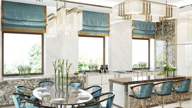 Elegant Blue Kitchen Design