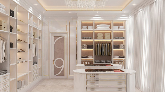 Великолепный дизайн гардеробной комнаты в Дубае