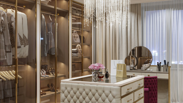 Dressing Room For Luxurious Bedroom