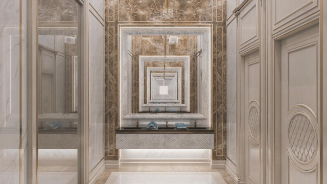 Роскошный дизайн интерьера ванной комнаты в Эр-Рияде