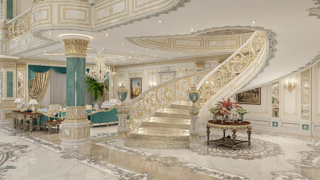 Проект дизайна роскошной гостиной Эр-Рияд