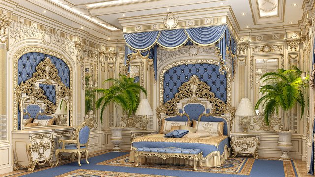 Классический дизайн спальни в Дубае