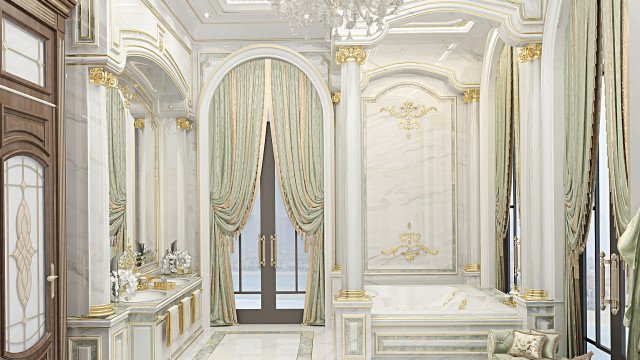 فكرة تصميم الحمام الكلاسيكي