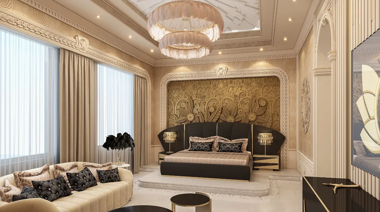 Luxurious Bedroom Design for a mansion in Dubai