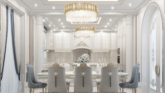 تصميم غرفة طعام أنيقة في تركمانستان