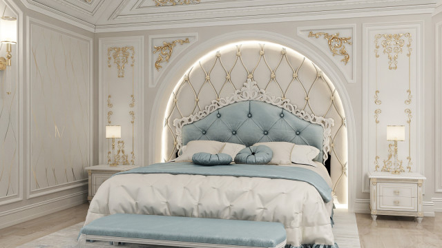 تصميم غرفة نوم أنيق في تركمانستان