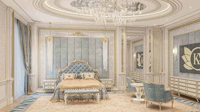 Нежный дизайн спальни для клиента в Абу-Даби