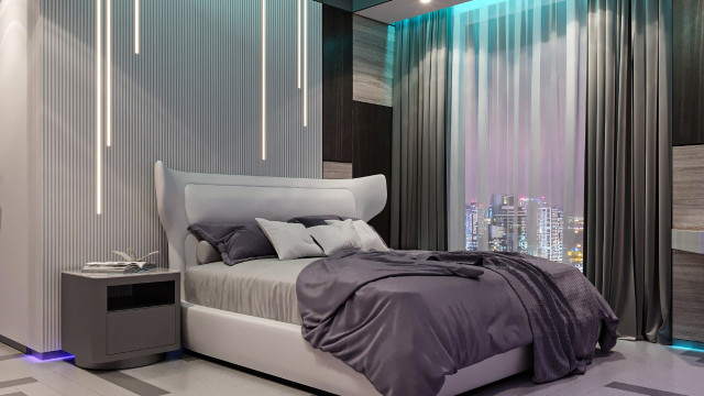 جماليات غرفة النوم بتصميم مستقبلي