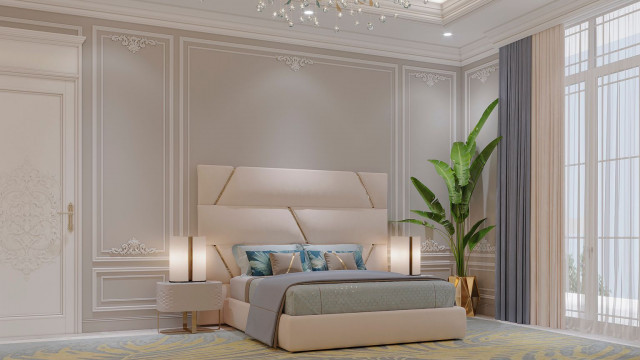 Элегантное оформление интерьера спальни от Luxury Antonovich Design