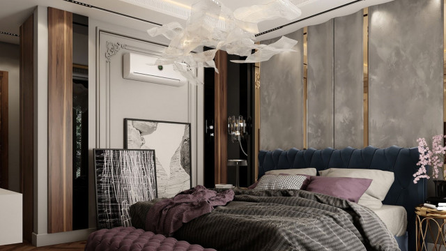 Современная эстетика для интерьера спальни в Дубае