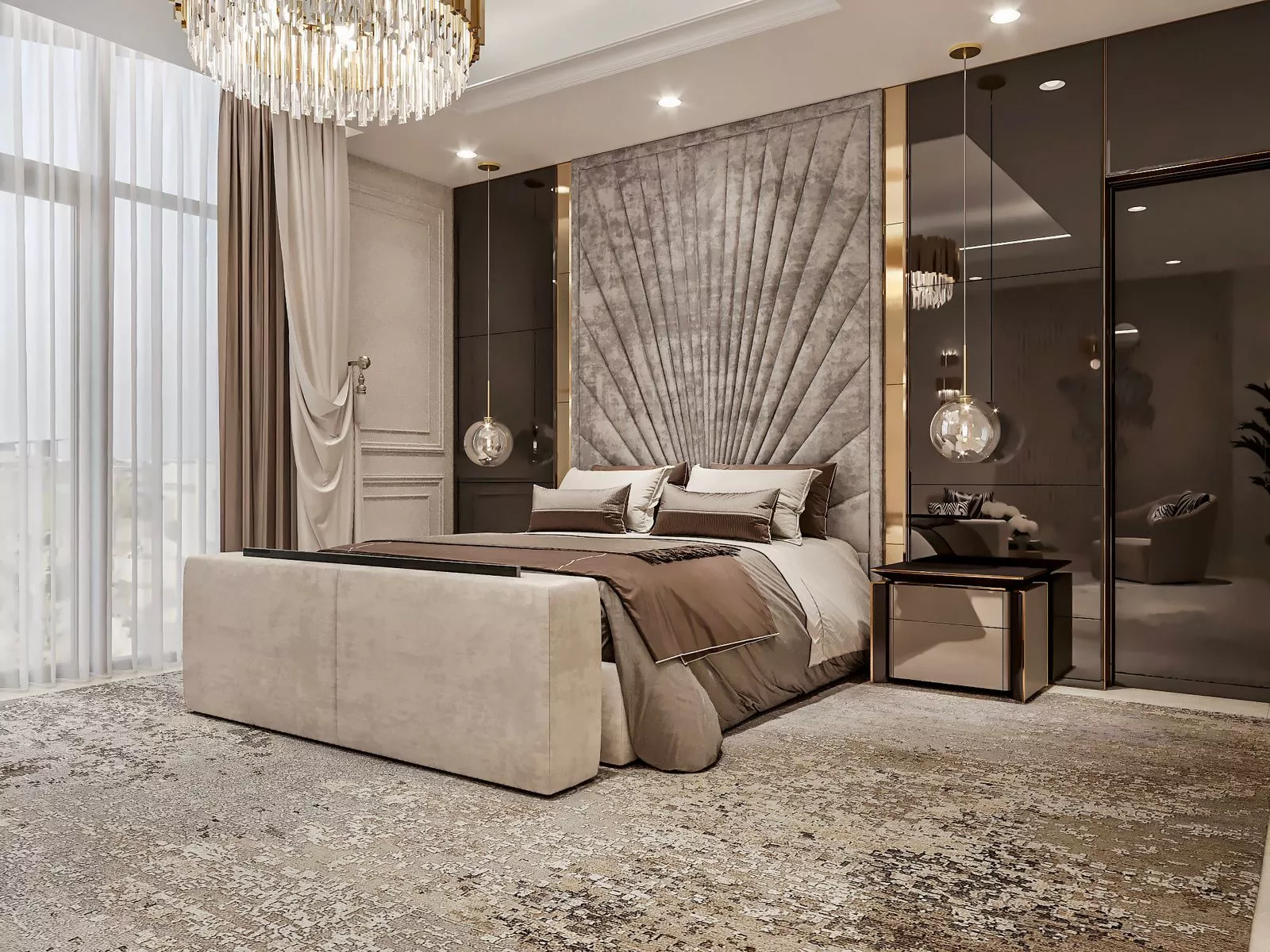 FINEST INTERIOR DESIGN SETTING FOR LUXURY BEDROOM