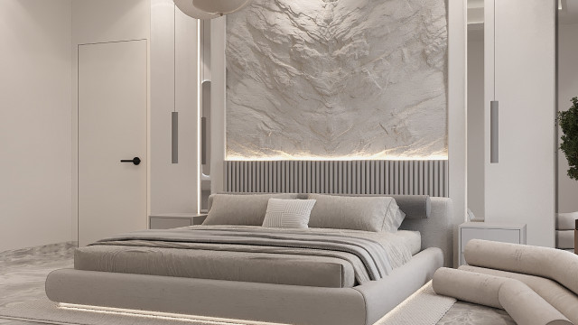 Современный минималистский дизайн интерьера спальни