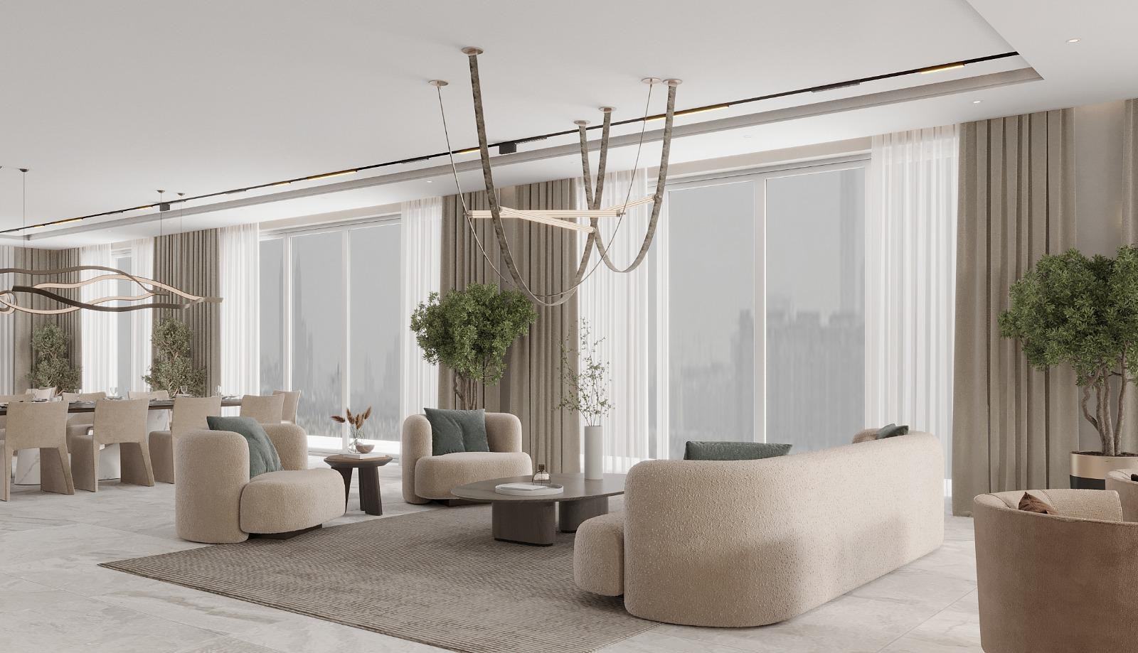 Family Sitting Room Design in Dubai by Luxury Antonovich Design