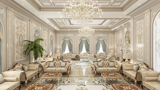 Royal living room interior design Saudi Arabia