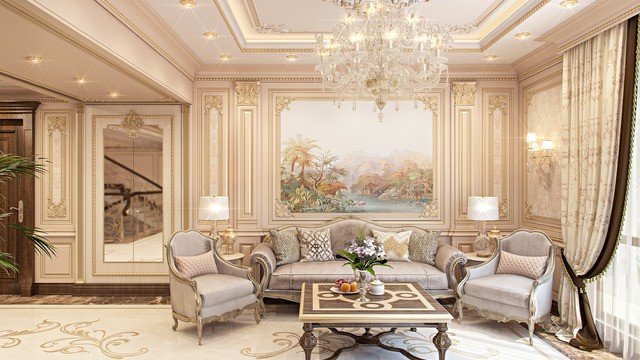 Современные идеи классического дизайна гостиной