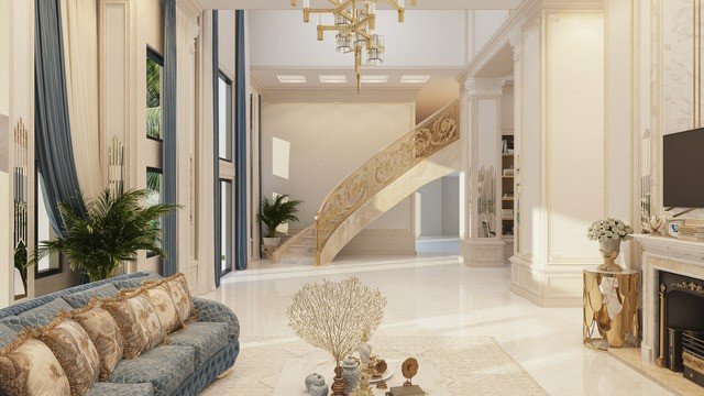 Дизайн благородного зала в Дубае