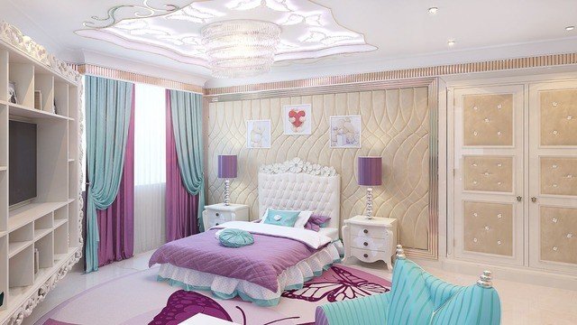 Дизайн детской спальни с розовыми акцентами