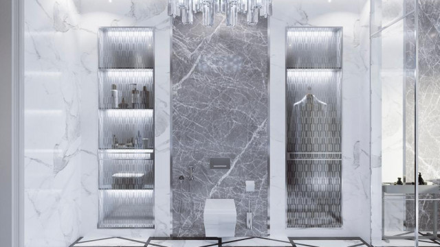 Luxury Silver Bathroom in Dubai