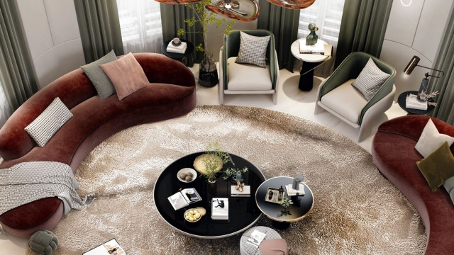 Luxury Round Sitting Room Interior Design