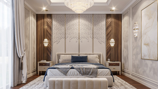 Дизайн интерьера элегантной спальни в Дубае