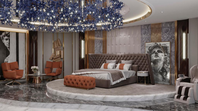 خيارات التصميم لغرفة نوم فاخرة في دبي