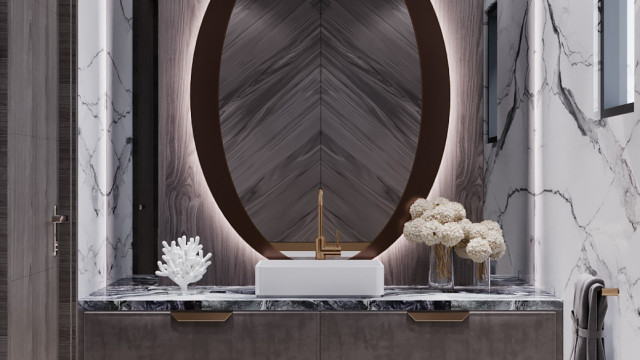 Уникальный дизайн интерьера ванной комнаты в роскошной концепции